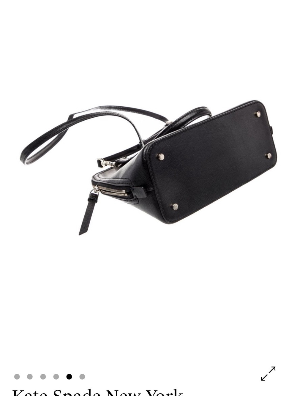 kate spade Black Leather Dome Satchel with Detachable Strap - Picture 4 of 6